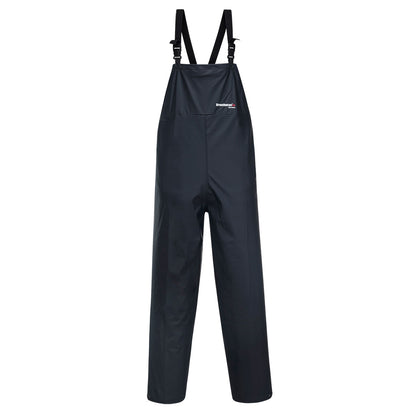 Navy waterproof bib and brace overalls for outdoor work