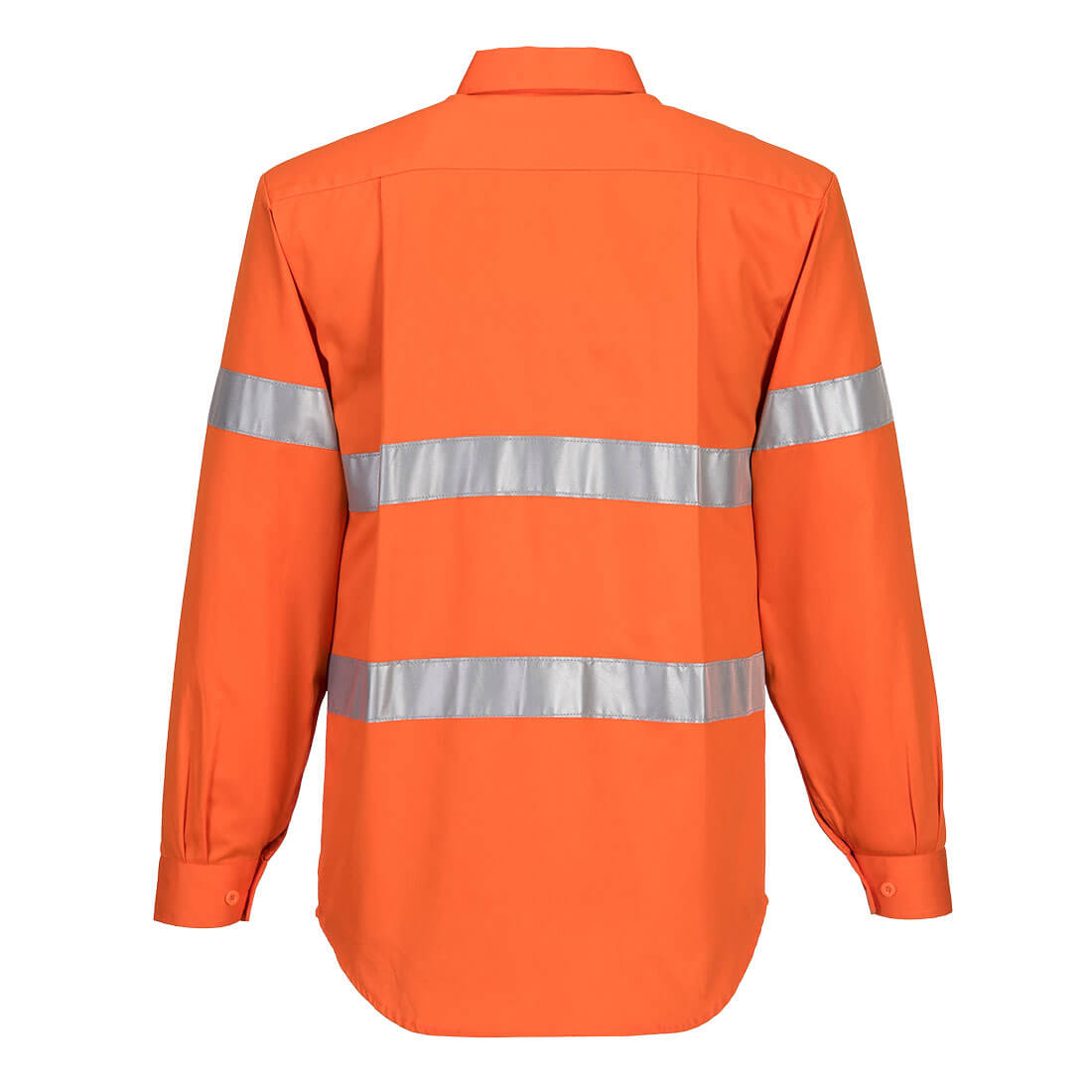 Hi-Vis Regular Weight Long Sleeve Shirt with Tape Full Button Opening ORANGE - MA191