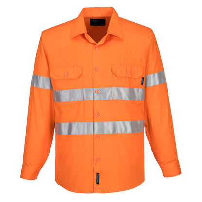 Hi-Vis Lightweight Long Sleeve Shirt with Tape ORANGE - MA301