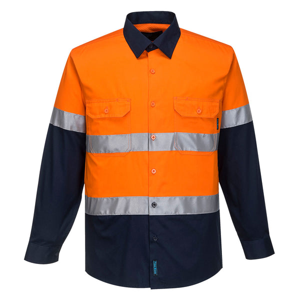 Hi-Vis Two Tone Lightweight Long Sleeve Shirt with Tape - MA801