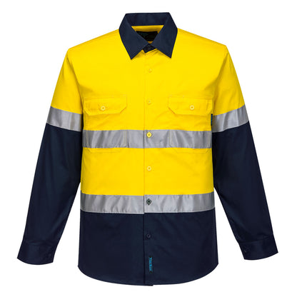 Hi-Vis Two Tone Lightweight Long Sleeve Shirt with Tape - MA801