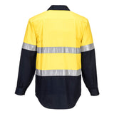 Hi-Vis Two Tone Regular Weight Long Sleeve Closed Front Shirt with Tape - MC101