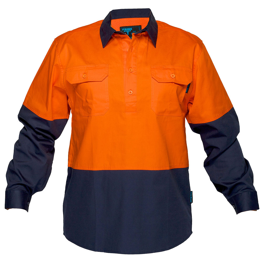 Hi-Vis Two Tone Lightweight Long Sleeve Closed Front Shirt - MC801