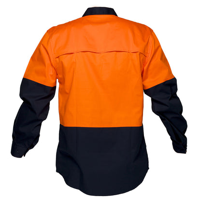 Hi-Vis Two Tone Lightweight Long Sleeve Closed Front Shirt - MC801