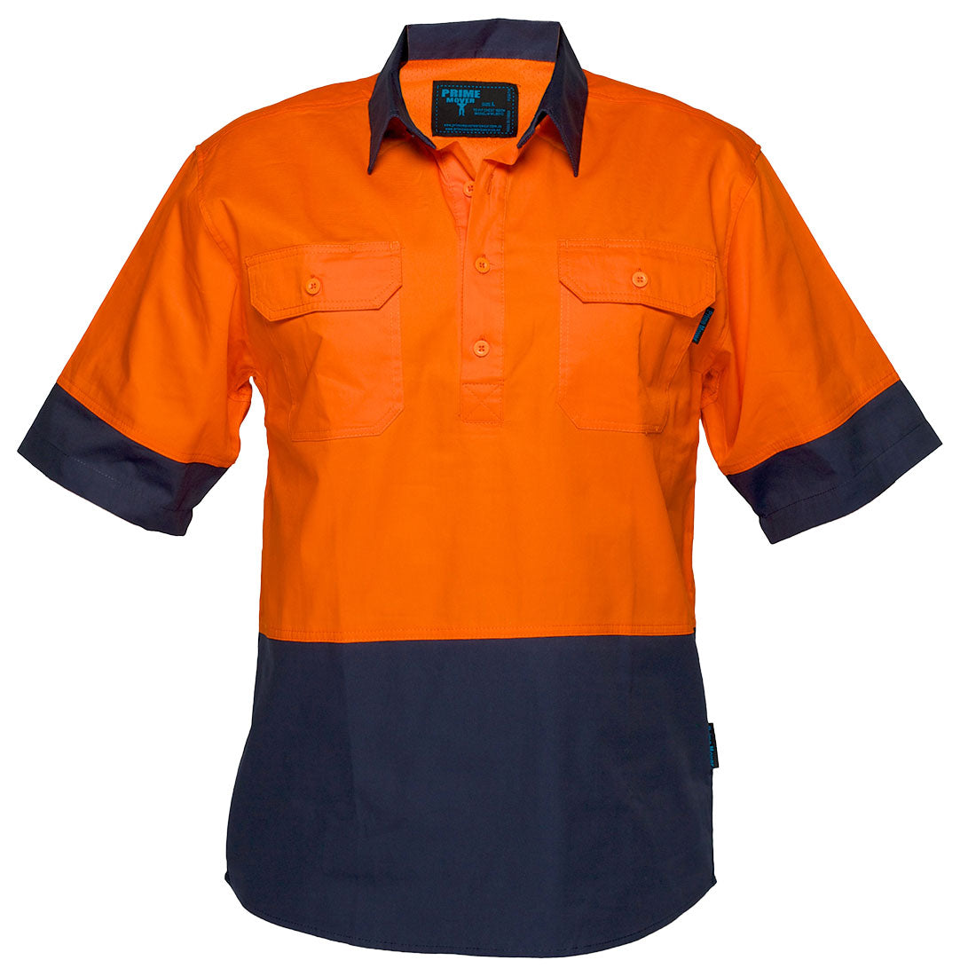 Hi-Vis Two Tone Lightweight Short Sleeve Closed Front Shirt - MC802