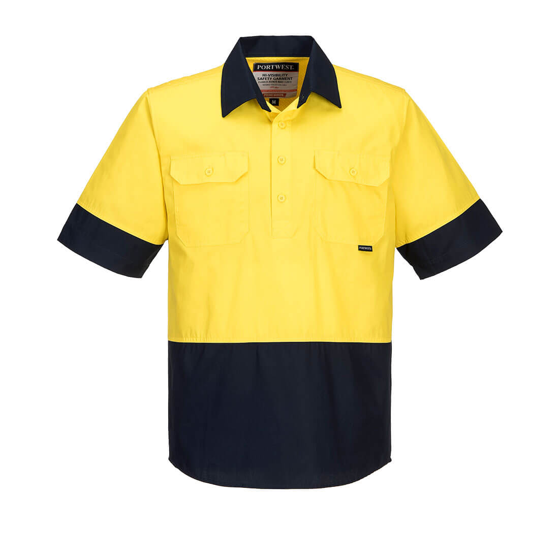 Hi-Vis Two Tone Lightweight Short Sleeve Closed Front Shirt - MC802