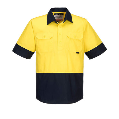 Hi-Vis Two Tone Lightweight Short Sleeve Closed Front Shirt - MC802