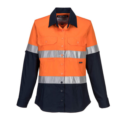 Ladies 2 Tone Lightweight Long Sleeve Shirt with Tape - ML808