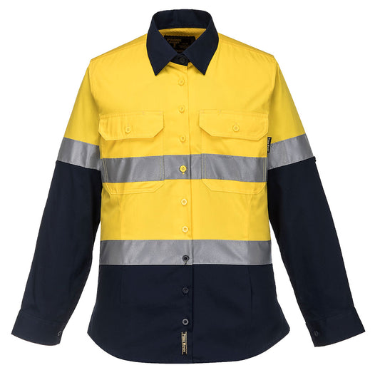 Ladies 2 Tone Lightweight Long Sleeve Shirt with Tape - ML808