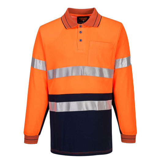 Long Sleeve Cotton Comfort Polo with Tape - MP313