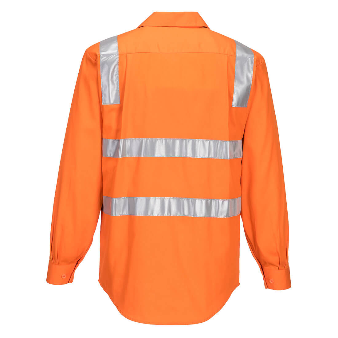 Hi-Vis Regular Weight Long Sleeve Shirt with Tape over Shoulder ORANGE - MS191
