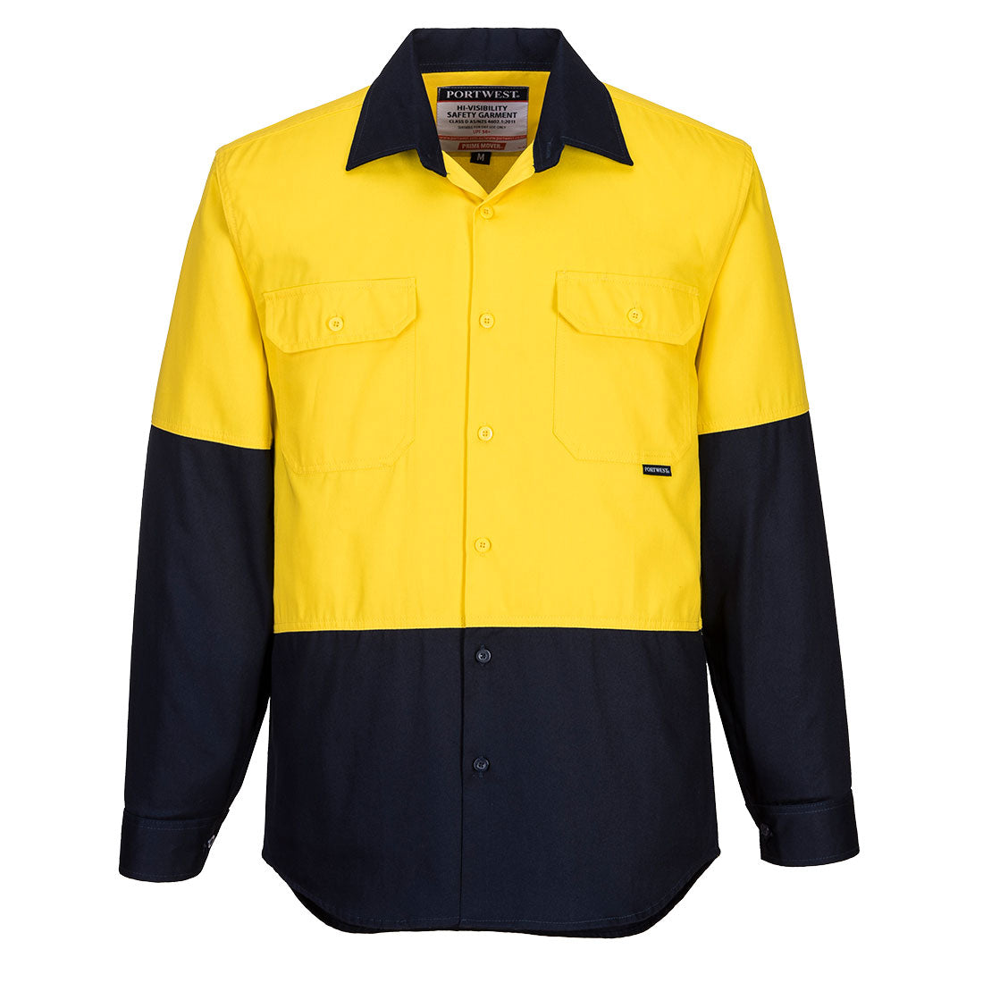 Hi-Vis Two Tone Regular Weight Long Sleeve Shirt - MS901
