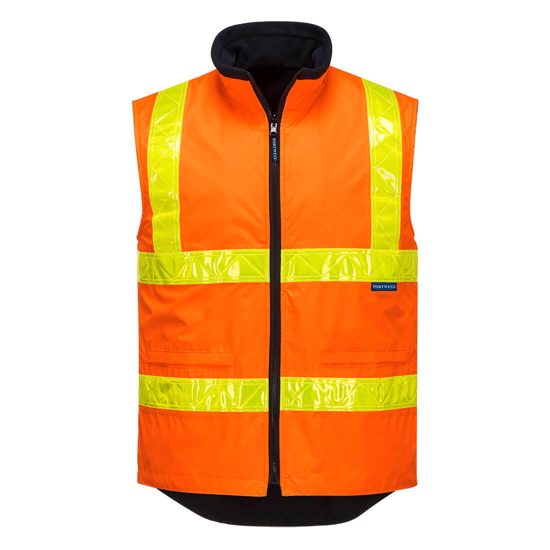 Polar Fleece Vest with Micro Prism Tape ORANGE - MY214