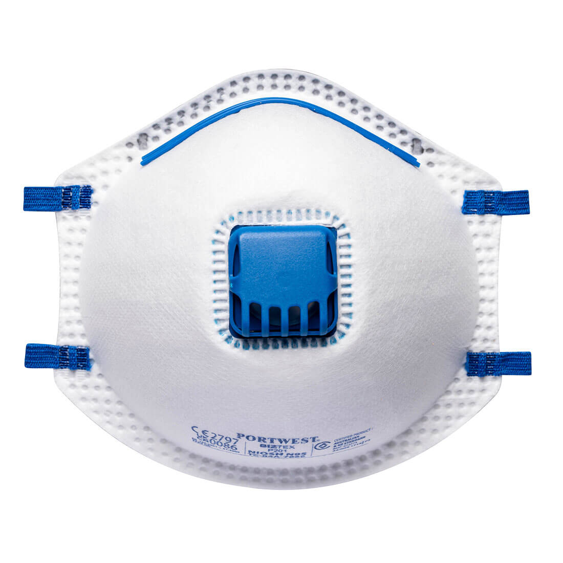 FFP2 Valved Dust Mist Respirator White "P2V" (10 Pack) - P201