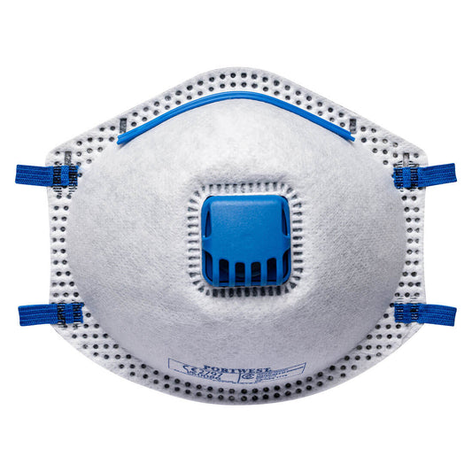 FFP2 Carbon Valved Dust Mist Fume Respirator White (10 Pack) - P201