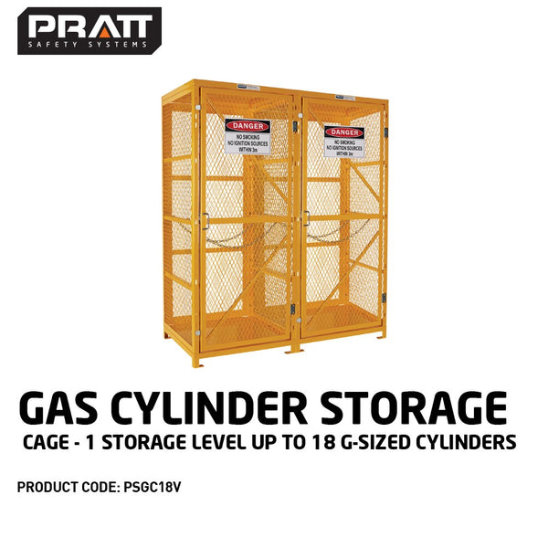 Gas Cylinder Storage Cage. 1 Storage Level - 18 G-Sized Cylinders - PSGC18V