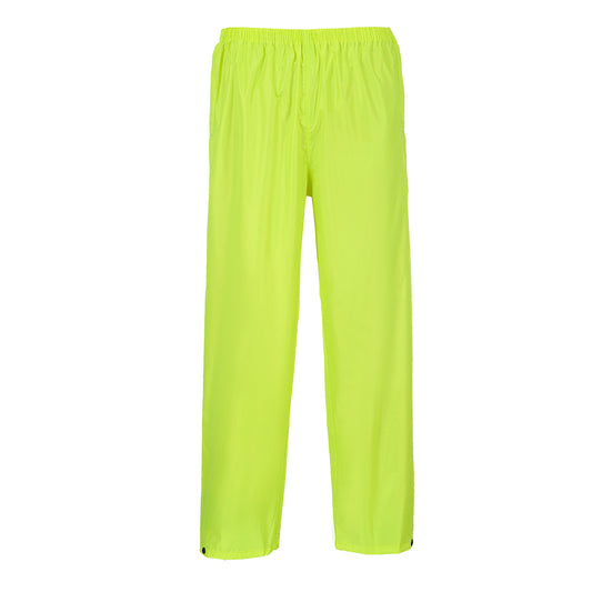Yellow waterproof rain pants for outdoor work