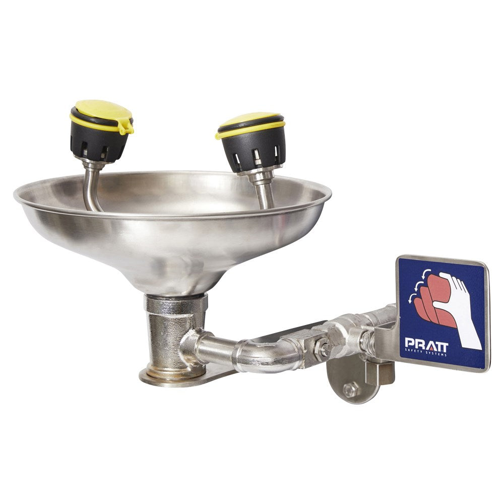 Wall Mounted Aerated Eye Wash With Bowl. No Foot Treadle - SE505