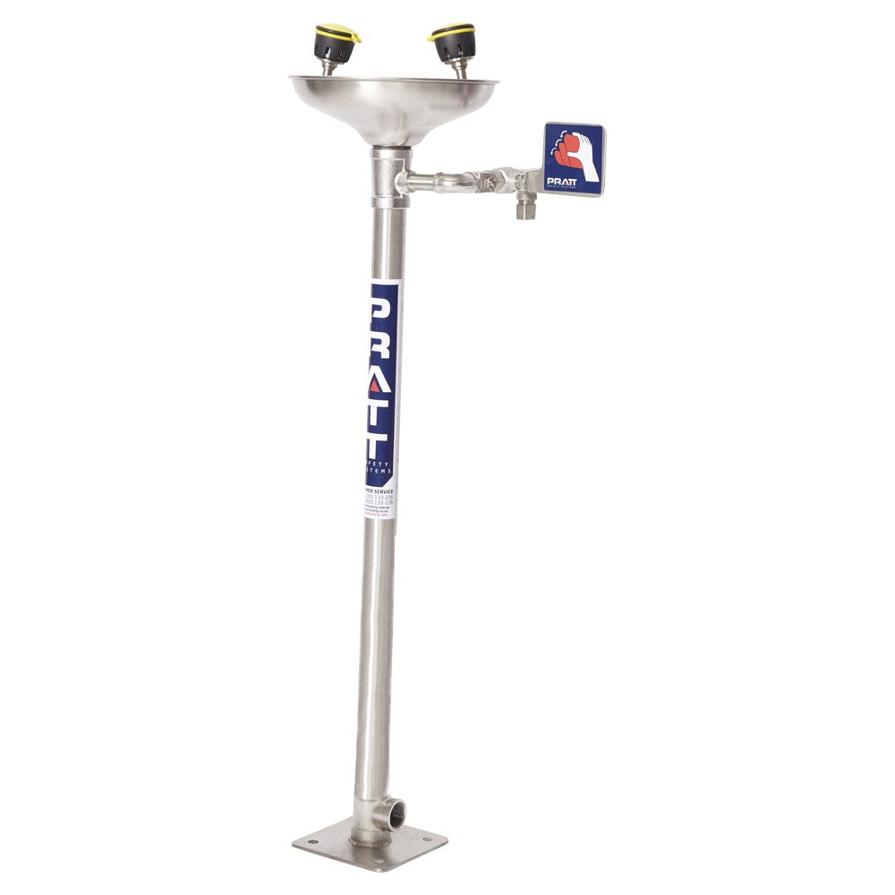 Pedestal Mounted Single Nozzle Eye Wash With Bowl. No Foot Treadle - SE545