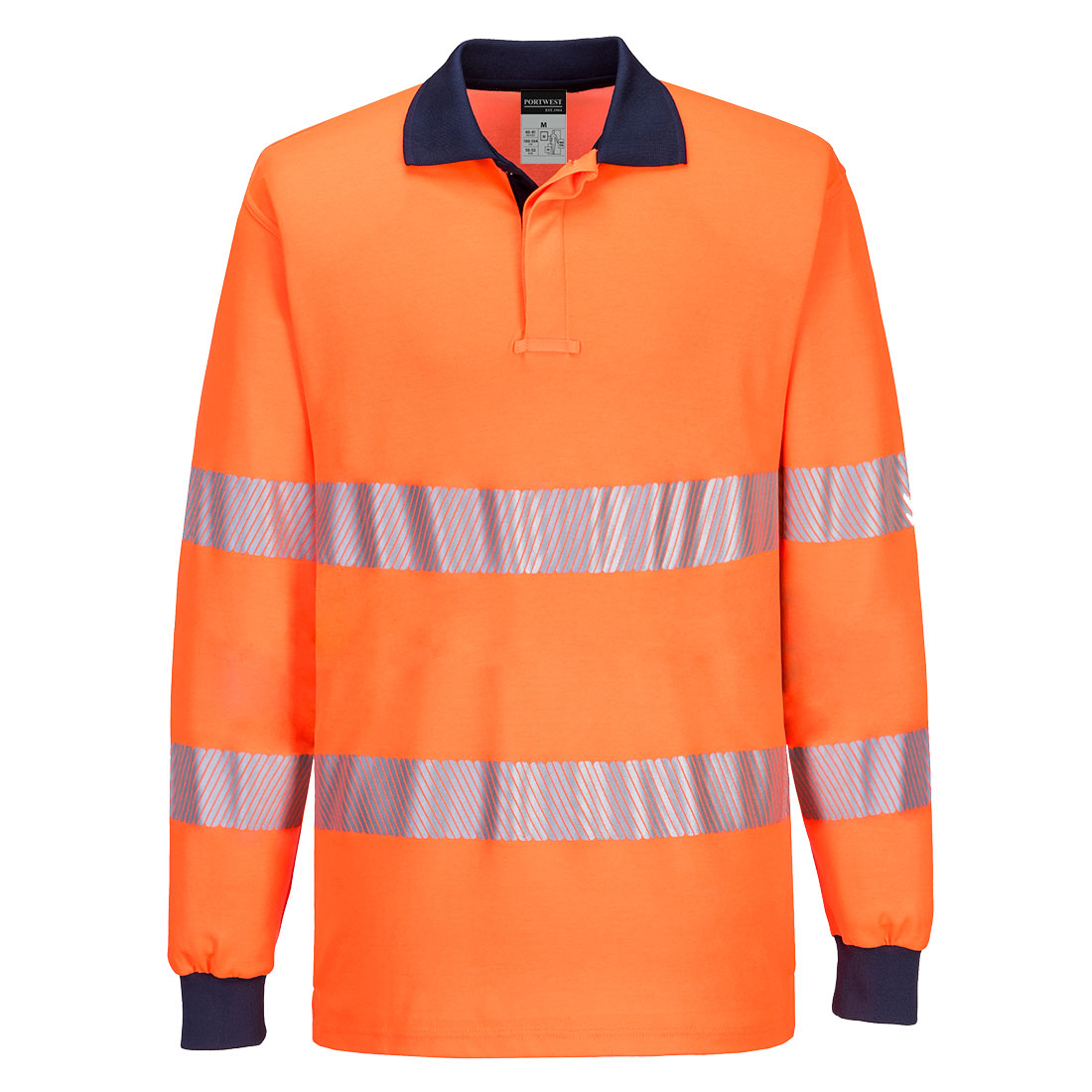 PW3 Hi-Vis Polo Shirt L/S w/ Segmented Tape - T186