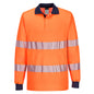 PW3 Hi-Vis Polo Shirt L/S w/ Segmented Tape - T186