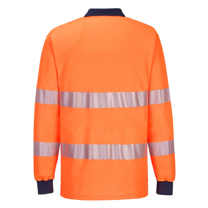 PW3 Hi-Vis Polo Shirt L/S w/ Segmented Tape - T186