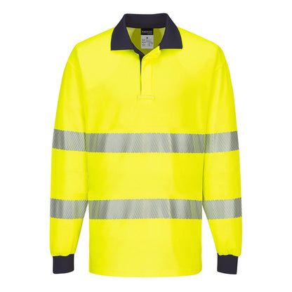 PW3 Hi-Vis Polo Shirt L/S w/ Segmented Tape - T186