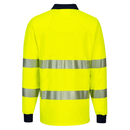 PW3 Hi-Vis Polo Shirt L/S w/ Segmented Tape - T186