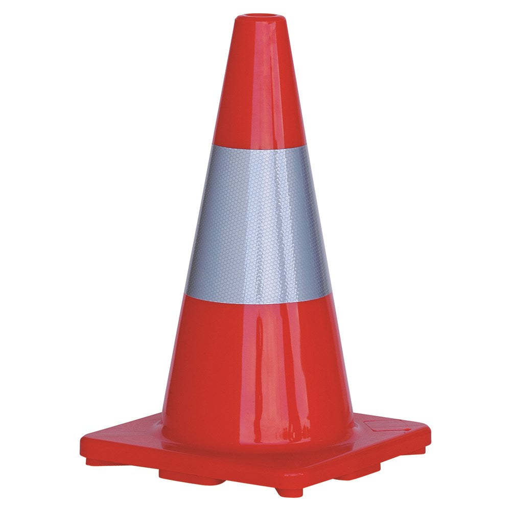 Orange PVC Traffic Cone with Reflective Tape 450mm - TC450R