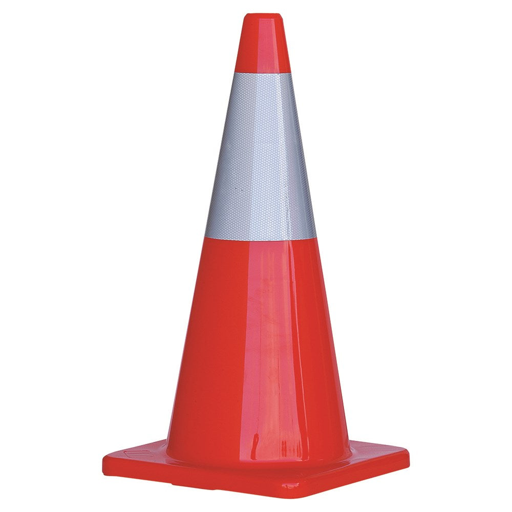Orange PVC Traffic Cone with Reflective Tape 700mm - TC700R